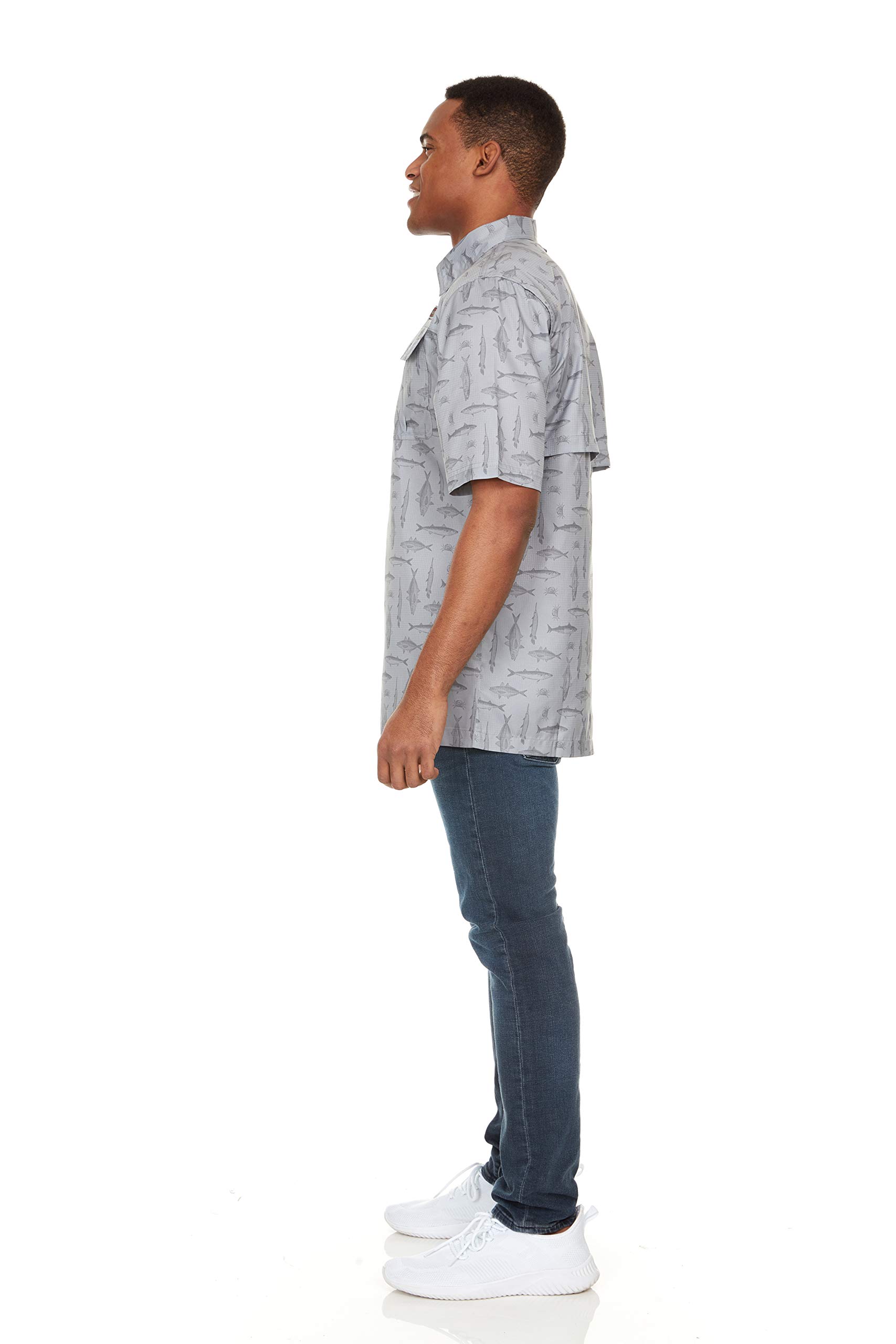 Swiss Alps Mens Short Sleeve Button Down Sun Protection UPF 30+Shirt Quick Dry Cooling Fishing Shirts Casual Summer Tops - Image 3