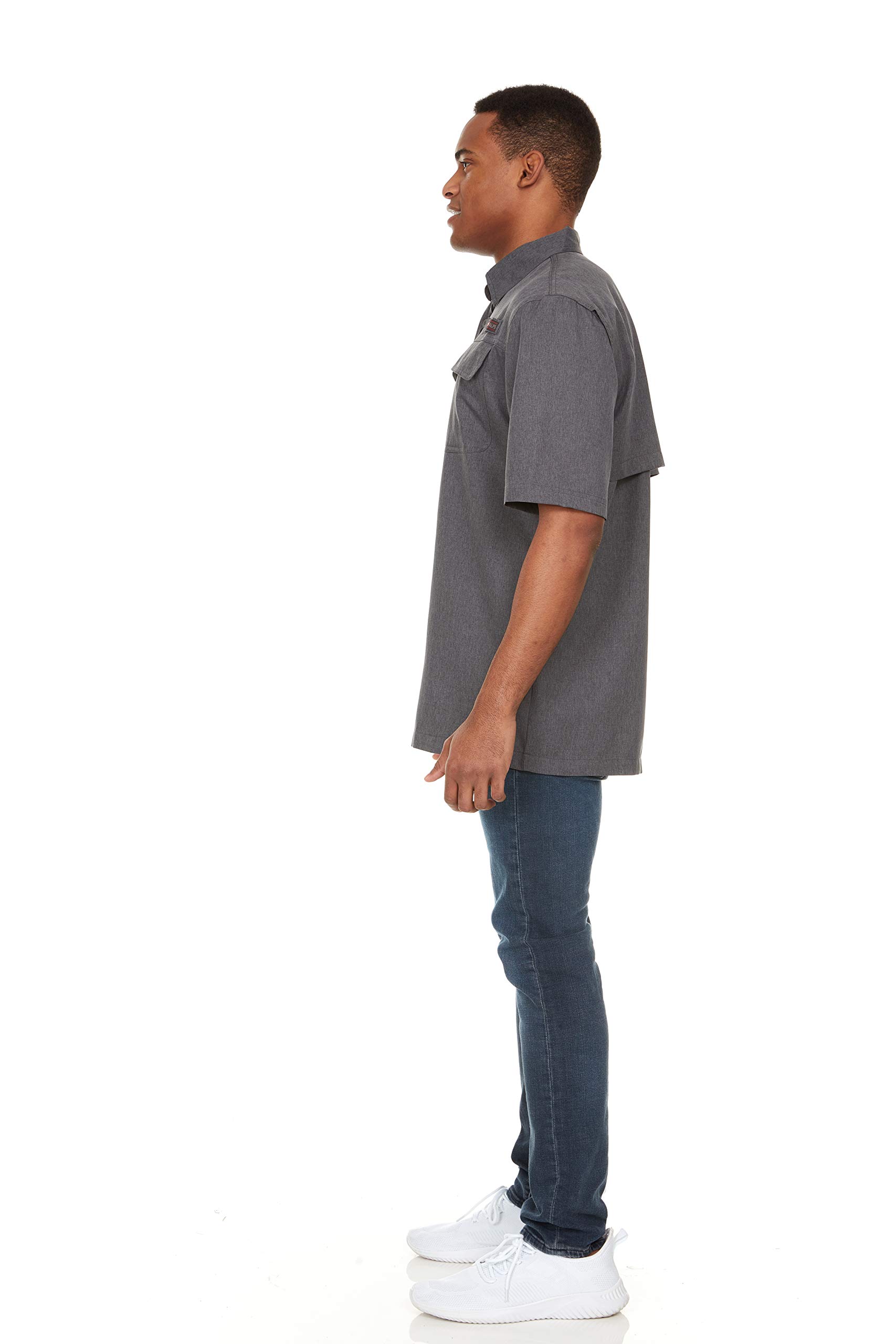 Swiss Alps Mens Short Sleeve Button Down Sun Protection UPF 30+Shirt Quick Dry Cooling Fishing Shirts Casual Summer Tops - Image 3