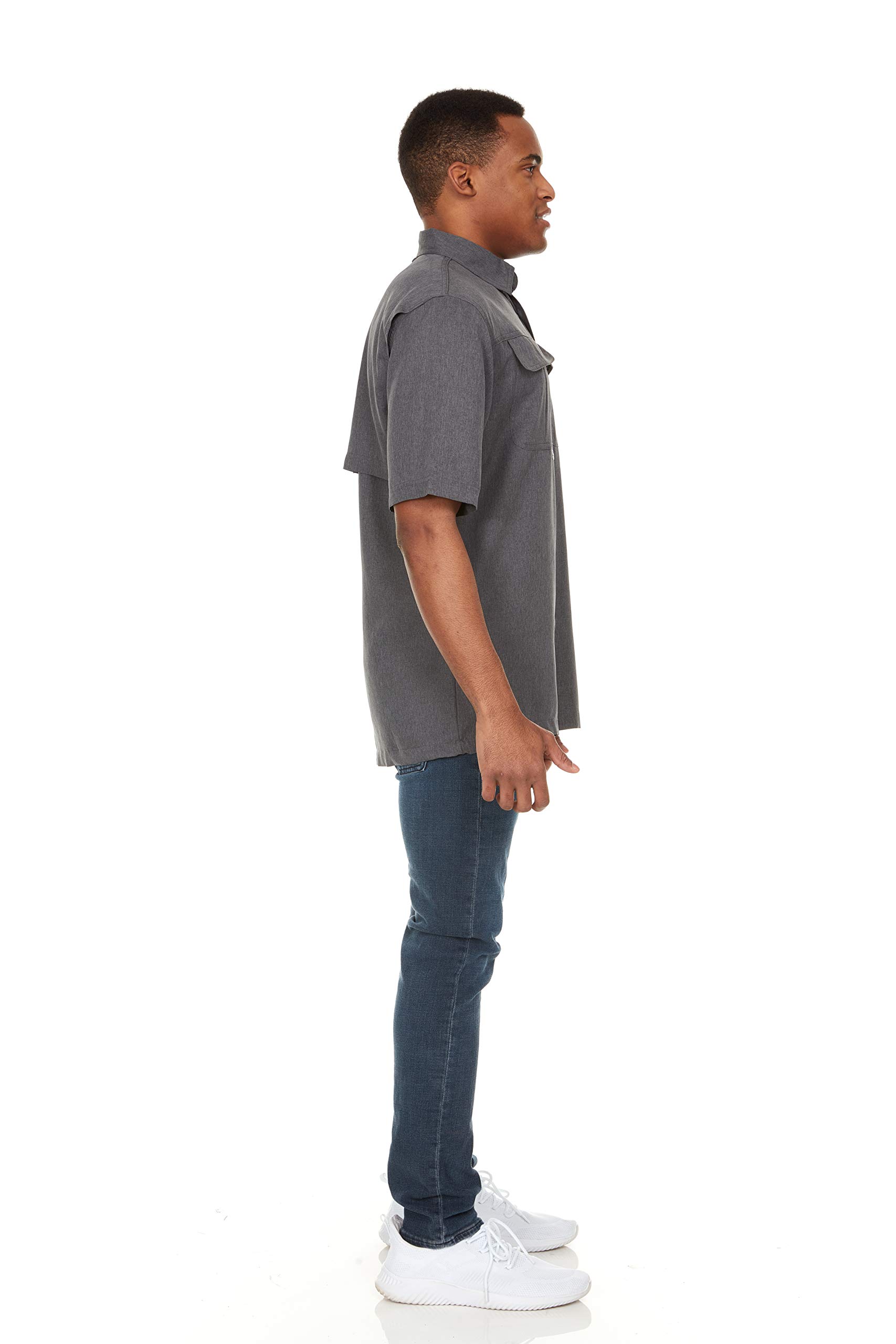 Swiss Alps Mens Short Sleeve Button Down Sun Protection UPF 30+Shirt Quick Dry Cooling Fishing Shirts Casual Summer Tops - Image 4