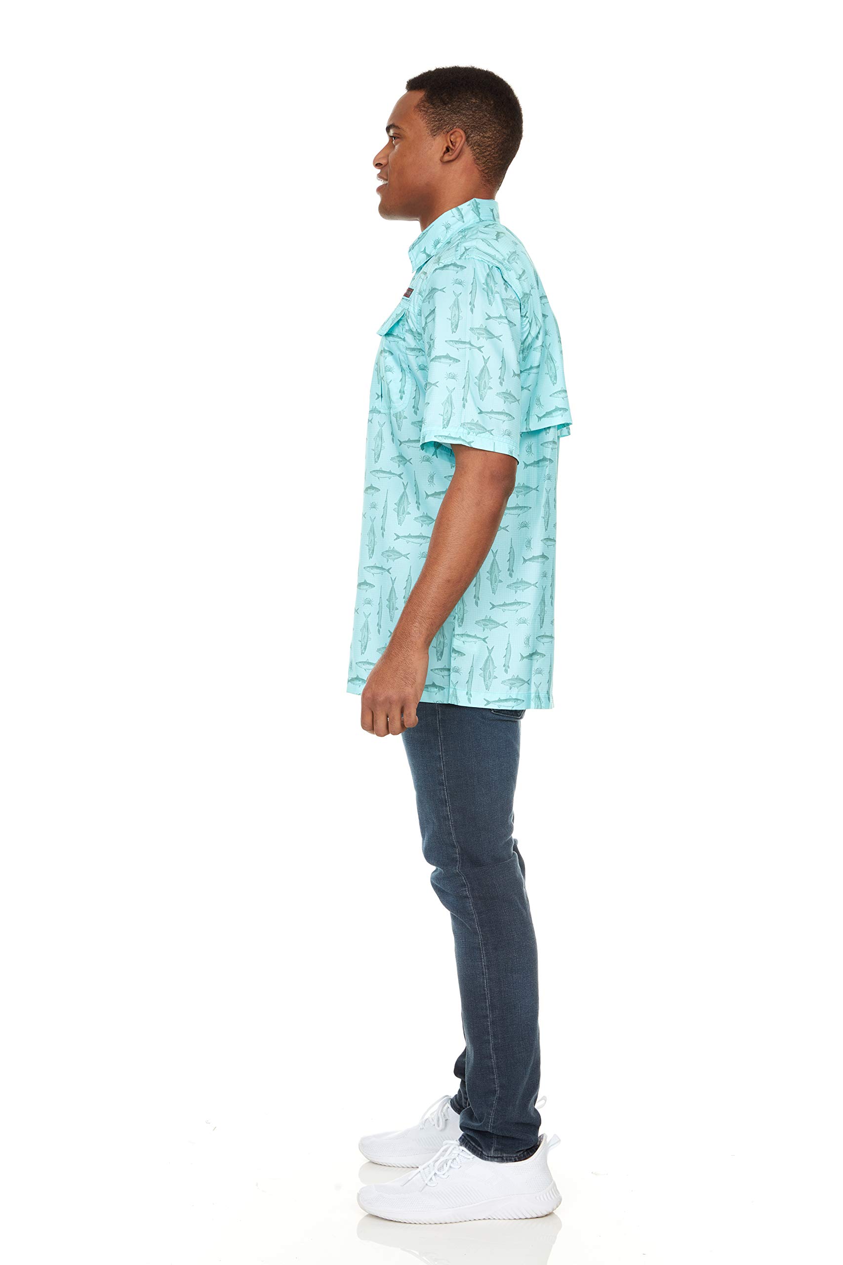 Swiss Alps Mens Short Sleeve Button Down Sun Protection UPF 30+Shirt Quick Dry Cooling Fishing Shirts Casual Summer Tops - Image 3