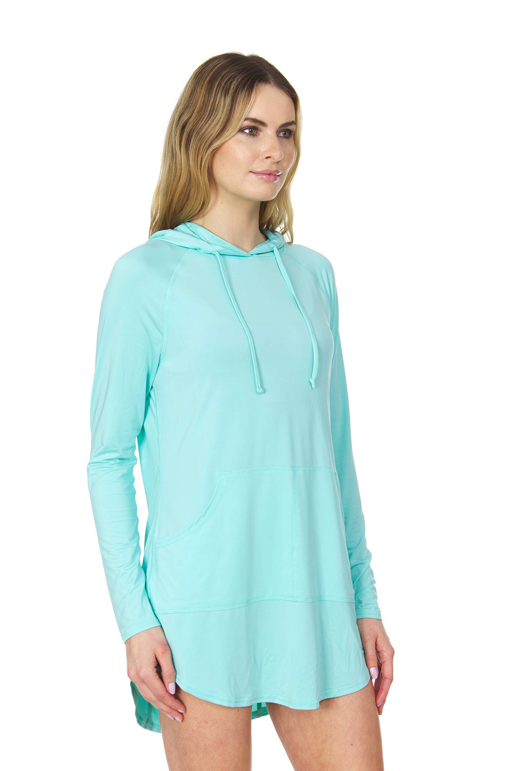 Swiss Alps Womens Hooded UPF 40+ Sun Protection Moisture Wicking Swim Cover-Up Dress - Image 3