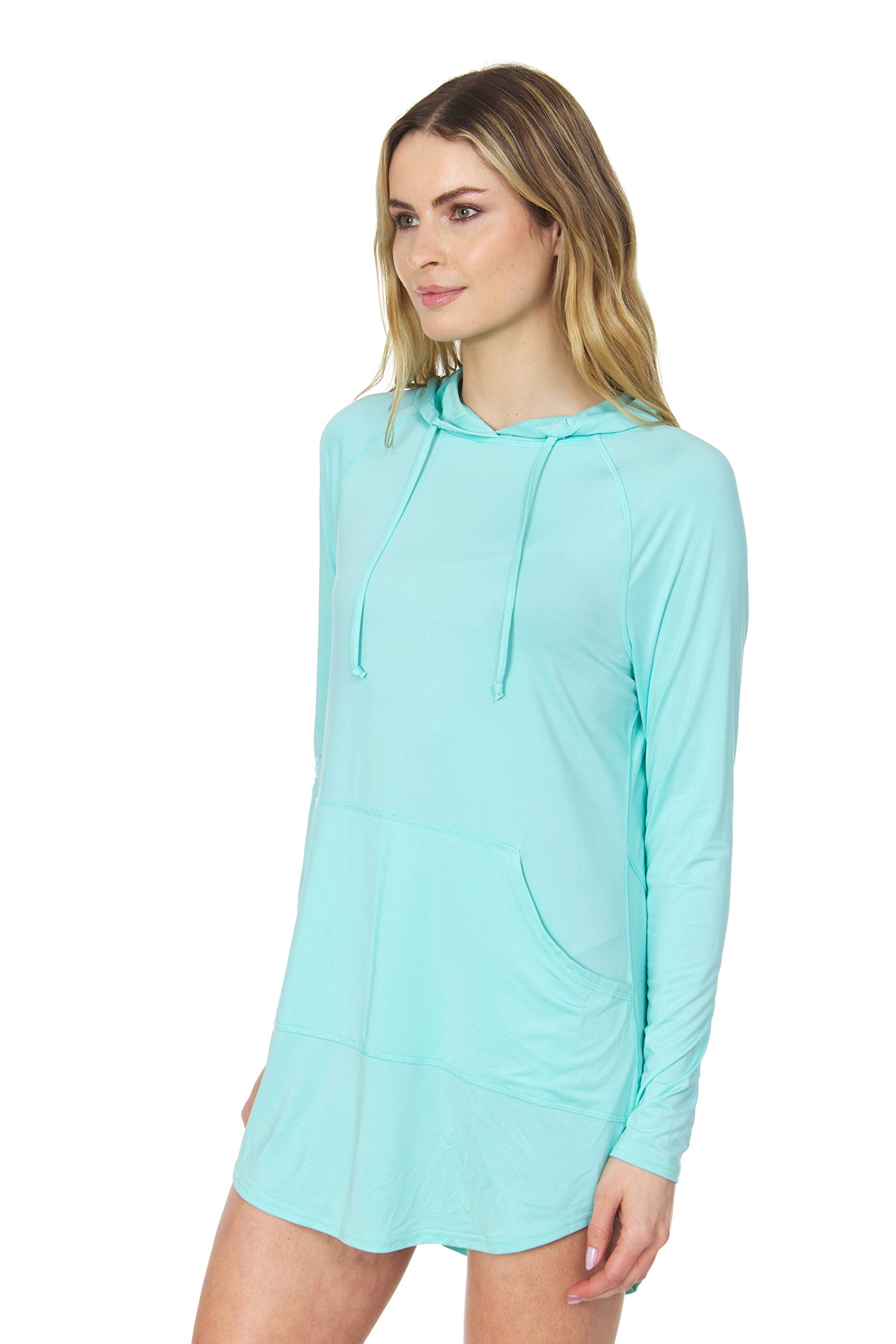 Swiss Alps Womens Hooded UPF 40+ Sun Protection Moisture Wicking Swim Cover-Up Dress - Image 5