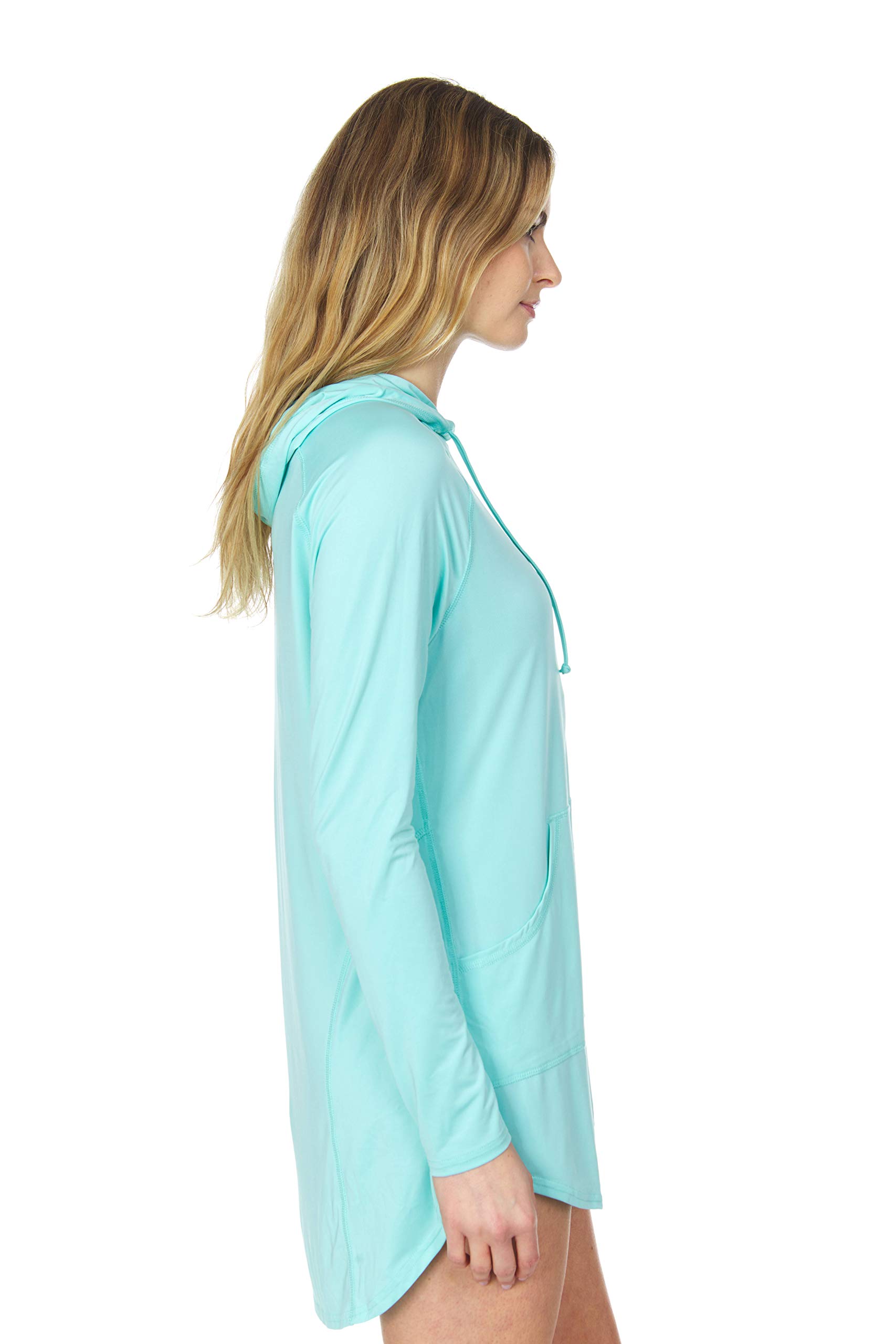 Swiss Alps Womens Hooded UPF 40+ Sun Protection Moisture Wicking Swim Cover-Up Dress - Image 6