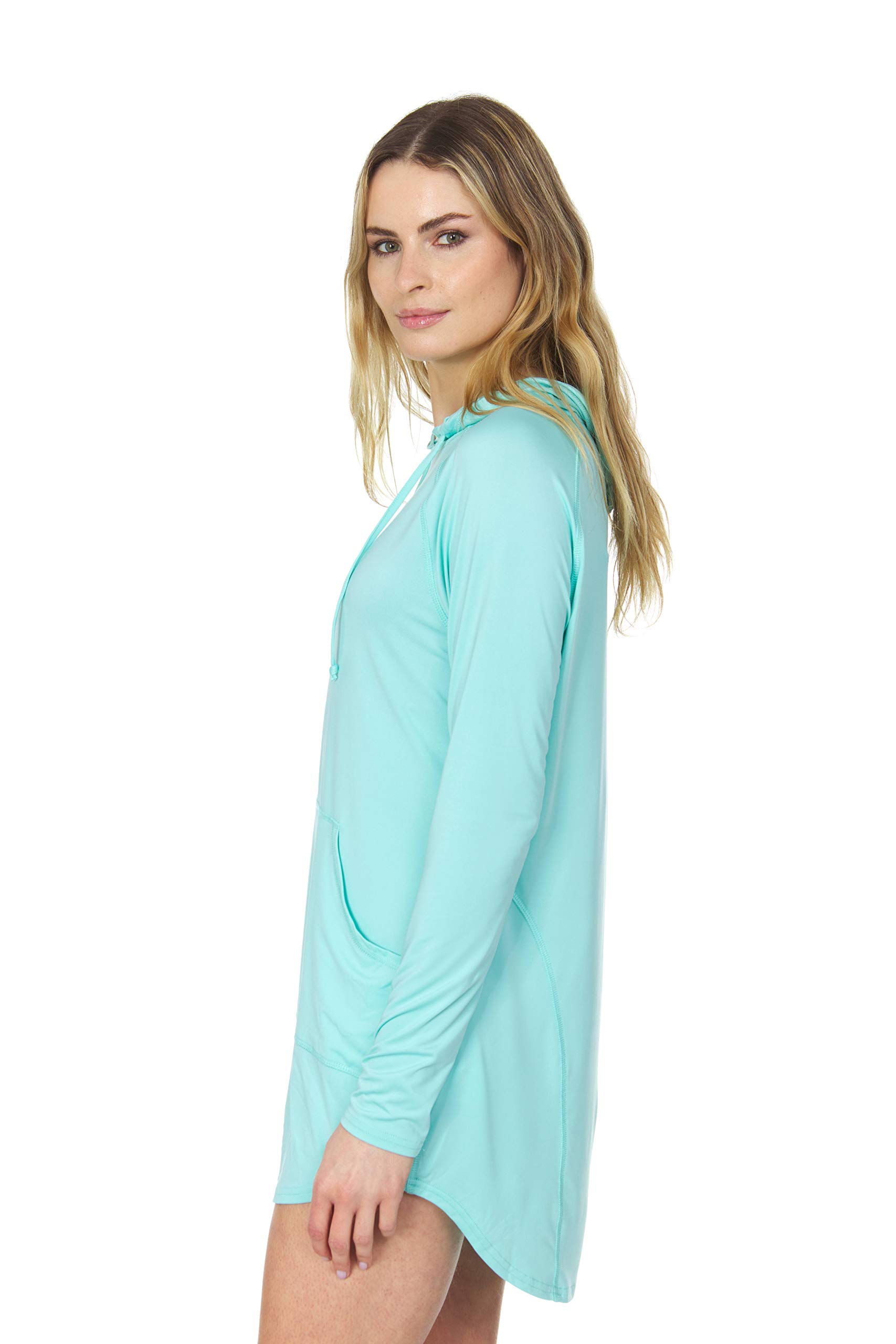 Swiss Alps Womens Hooded UPF 40+ Sun Protection Moisture Wicking Swim Cover-Up Dress - Image 7