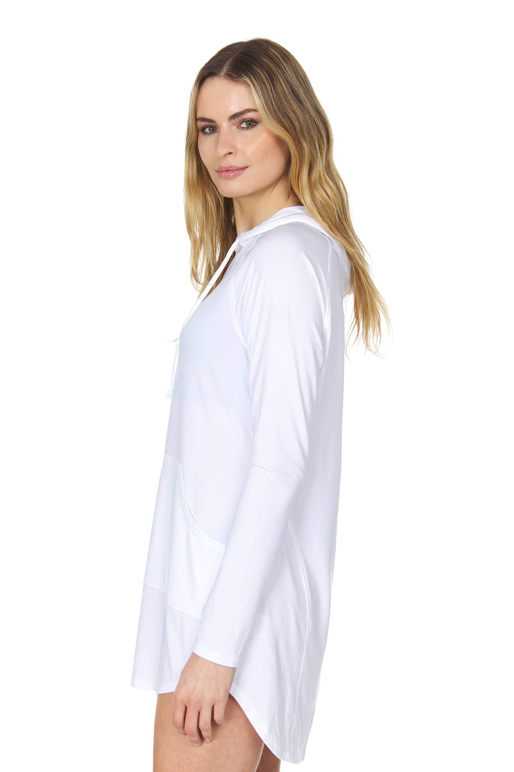 Swiss Alps Womens Hooded UPF 40+ Sun Protection Moisture Wicking Swim Cover-Up Dress - Image 4