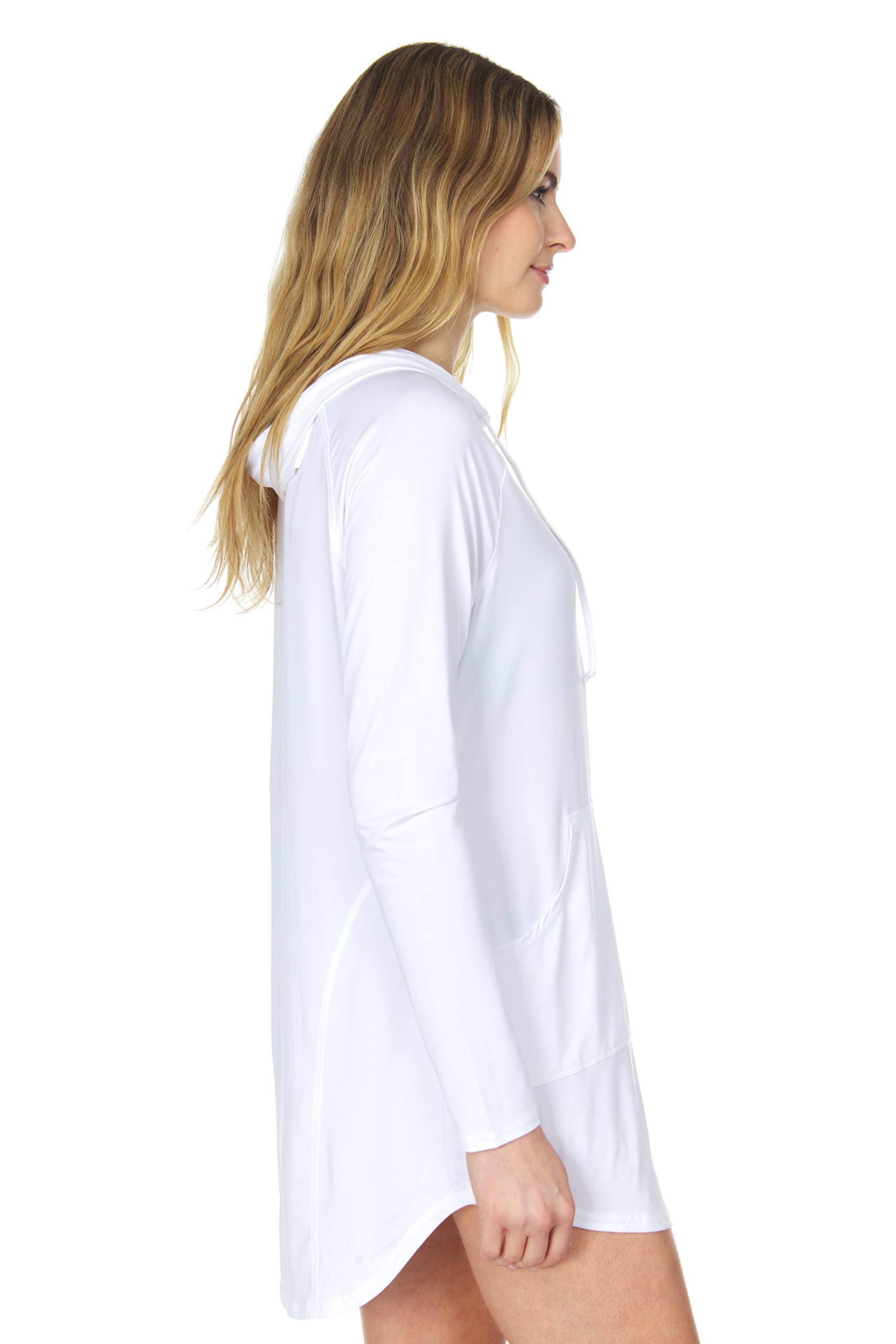 Swiss Alps Womens Hooded UPF 40+ Sun Protection Moisture Wicking Swim Cover-Up Dress - Image 5