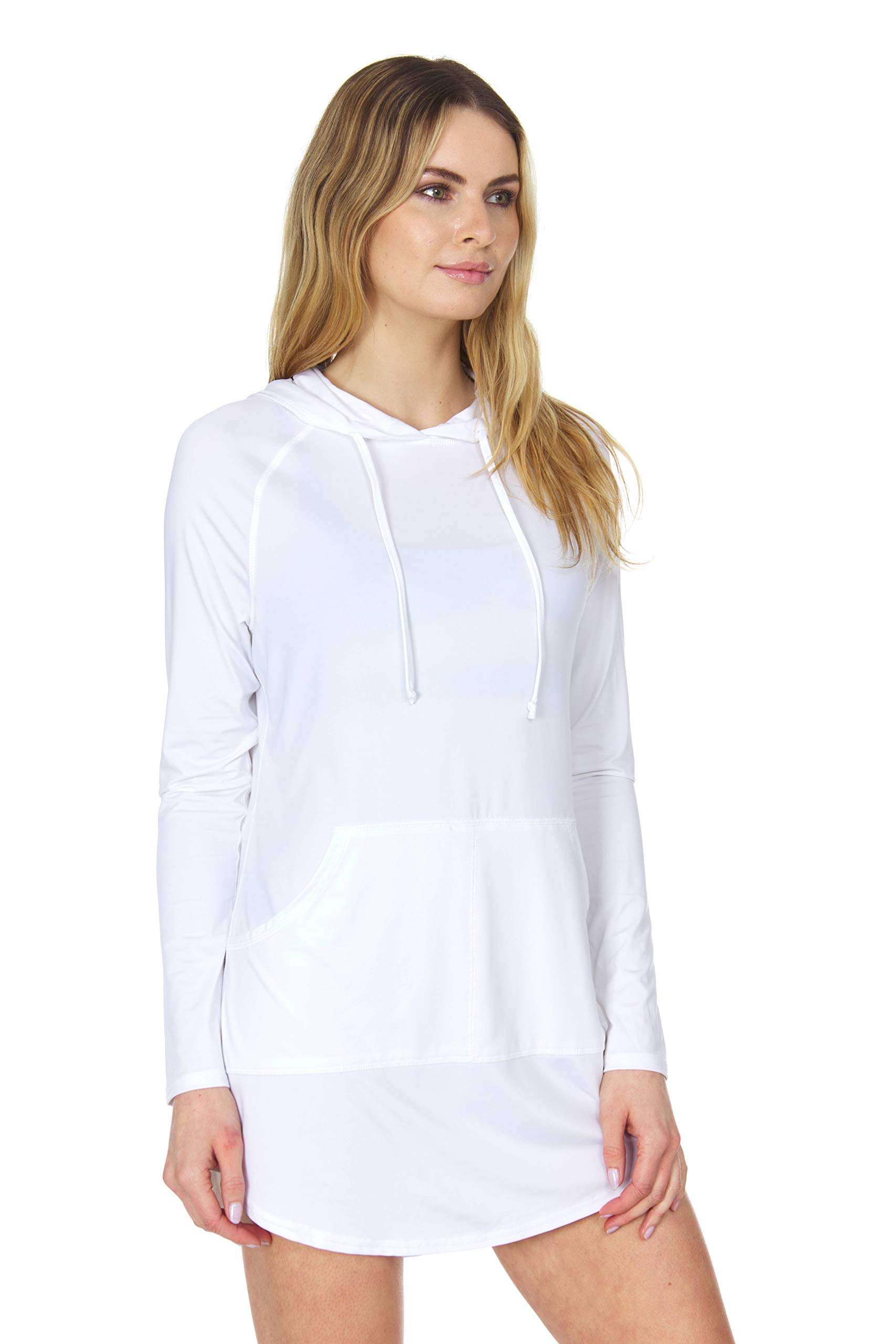 Swiss Alps Womens Hooded UPF 40+ Sun Protection Moisture Wicking Swim Cover-Up Dress - Image 6