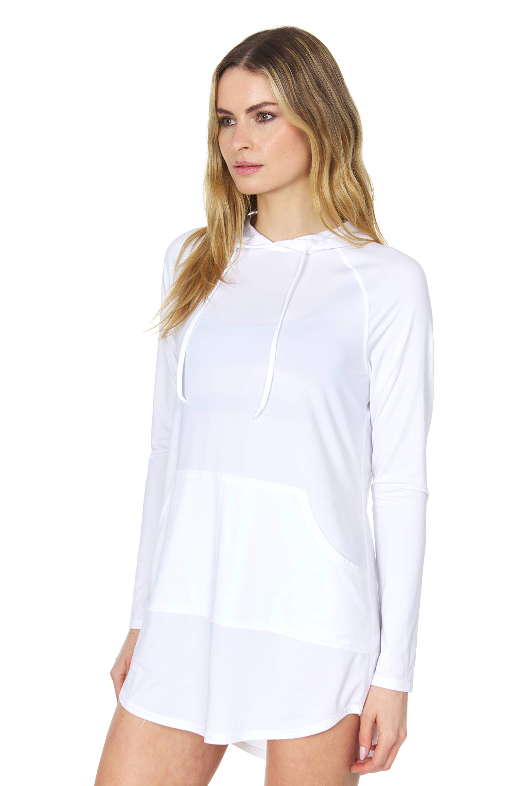 Swiss Alps Womens Hooded UPF 40+ Sun Protection Moisture Wicking Swim Cover-Up Dress - Image 7