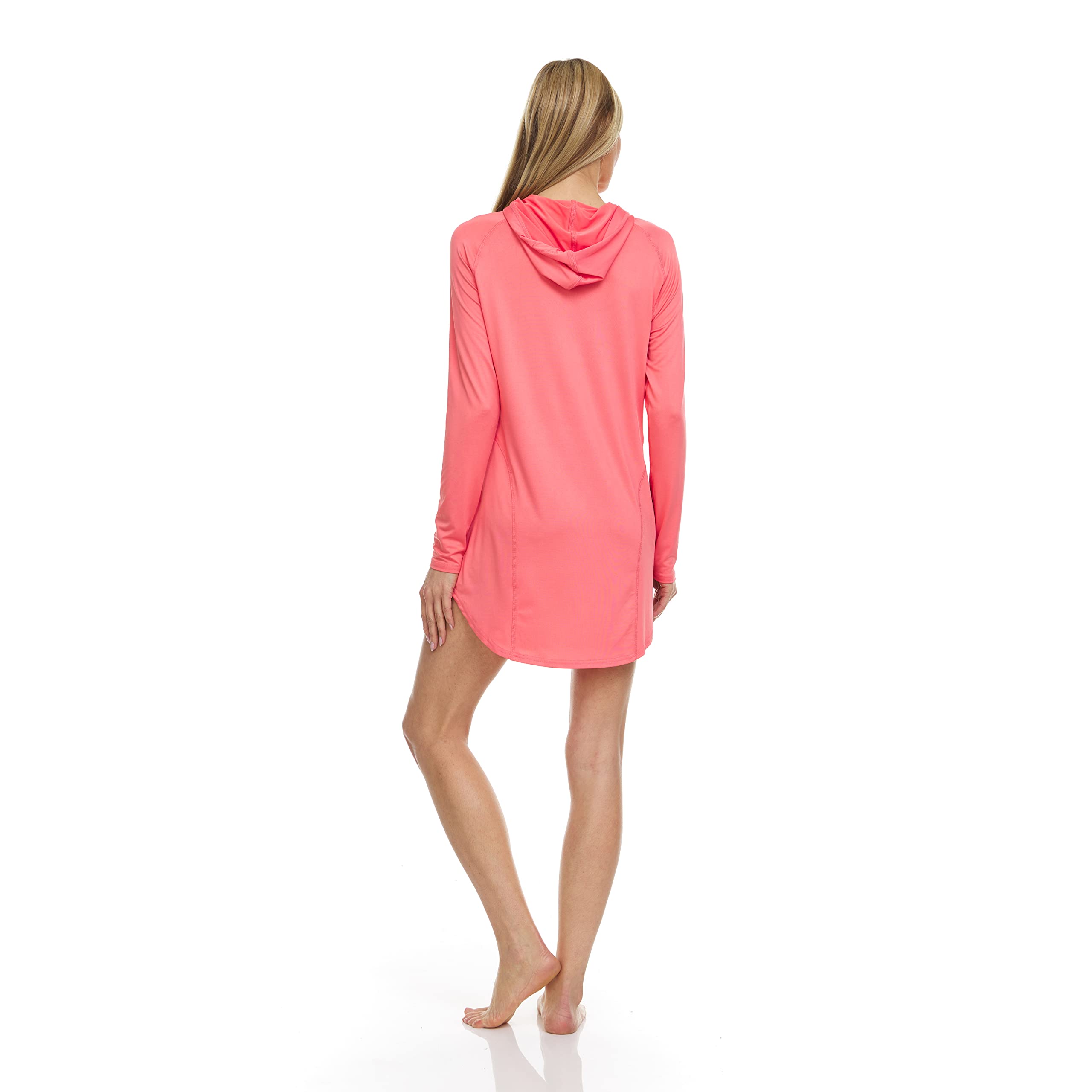 Swiss Alps Womens Hooded UPF 40+ Sun Protection Moisture Wicking Swim Cover-Up Dress - Image 4