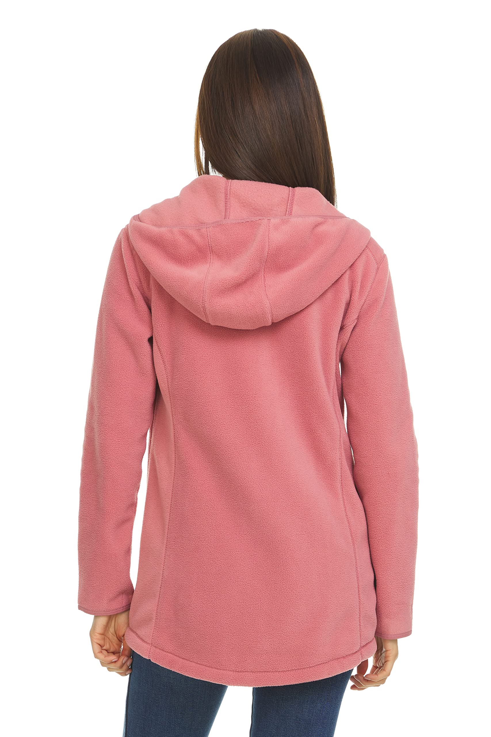 Swiss Alps Womens Lightweight Full-Zip Polar Soft Fleece Jacket Long-Sleeve Outdoor Coat with Pockets for Fall Winter - Image 3